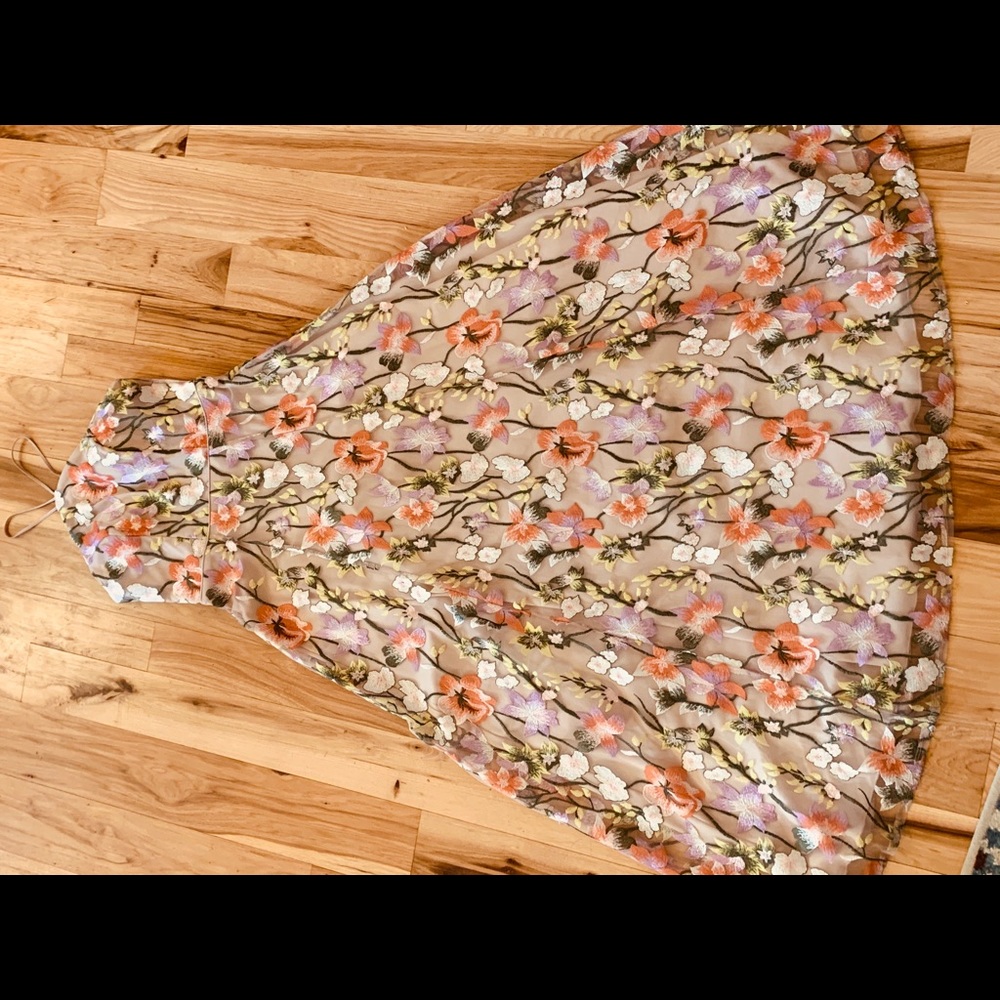 Floral Embroidered Prom Dress